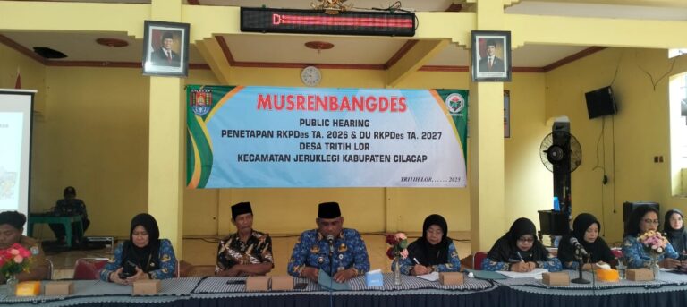 Musrenbangdes Public Hearing Penetapan RKPDes TA. 2026 dan DU RKPDes TA. 2027 di Desa Tritih Lor